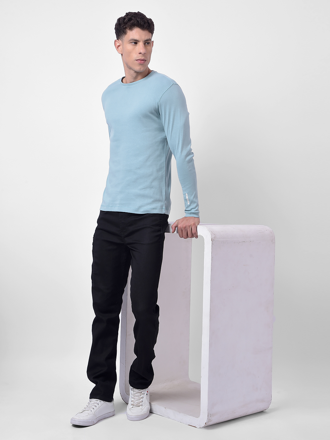 Numero Uno Men Blue Crew Neck Slim Fit T-Shirt